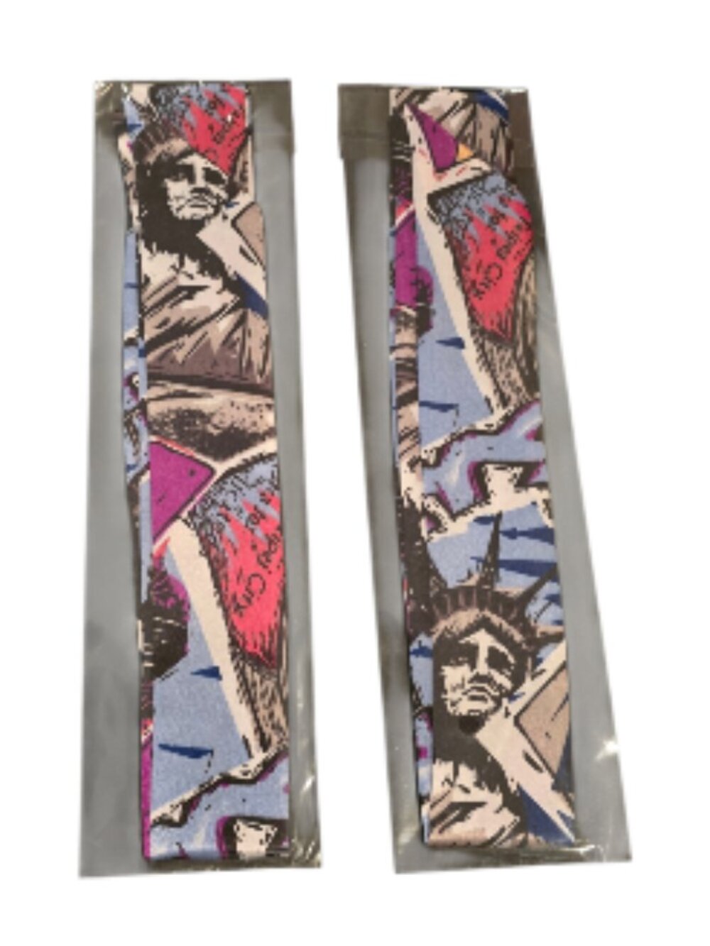 2 NYC Statue of Liberty Twilly Scarves Purse Handle Wrap New York Travel Bundle